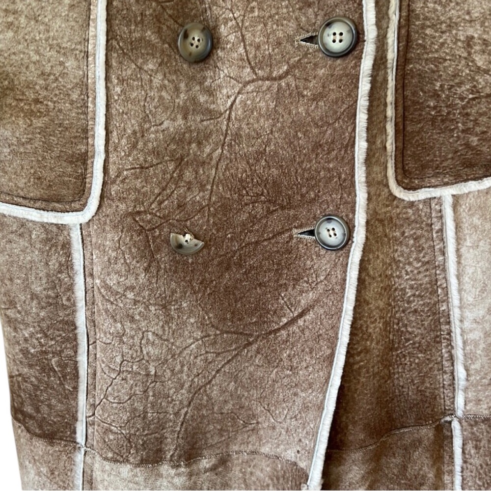Exquisite Vintage Genuine Leather Shearling Maxi Coat Penny Lane XS - Picture 8 of 10